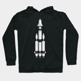 Spaceship Rocket with Boosters and Shuttle Hoodie